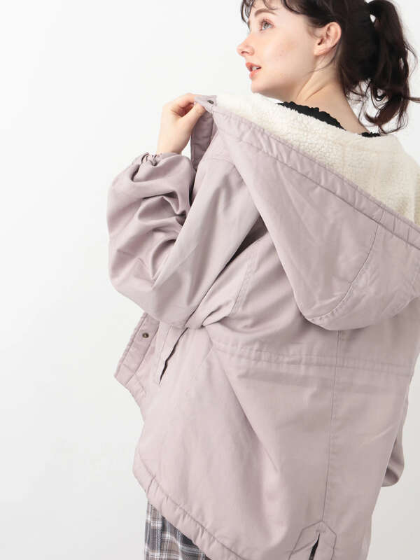 アウトレット 裏ボアショートモッズコート ライトベージュ カーキ ラベンダー Earth Music Ecology アース ミュージックアンドエコロジー のレディースコート 1d94l0z0100 ファッション通販のstripe Club