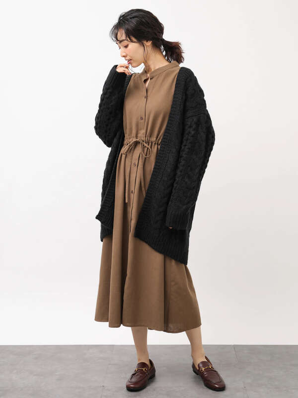 アウトレット ケーブルロングカーディガン アイボリー 杢グレー ブラック キャメル Earth Music Ecology アースミュージックアンドエコロジー のレディースカーディガン 1c94l2d0100 ファッション通販のstripe Club