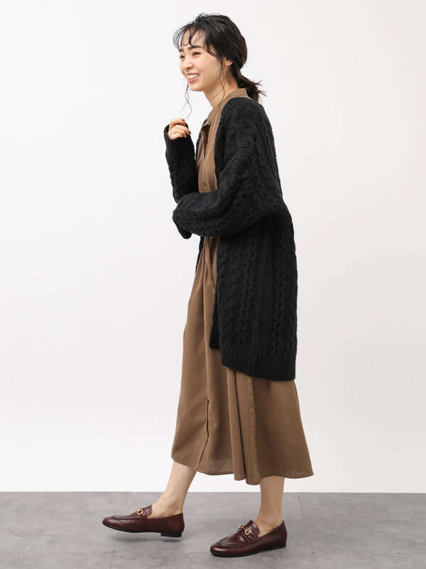 アウトレット ケーブルロングカーディガン アイボリー 杢グレー ブラック キャメル Earth Music Ecology アースミュージックアンドエコロジー のレディースカーディガン 1c94l2d0100 ファッション通販のstripe Club