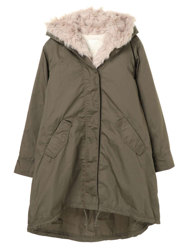 エコファーモッズコート ロング ベージュ カーキ Earth Music Ecology アースミュージックアンドエコロジー のレディースコート 1h94l0z0300 ファッション通販のstripe Club