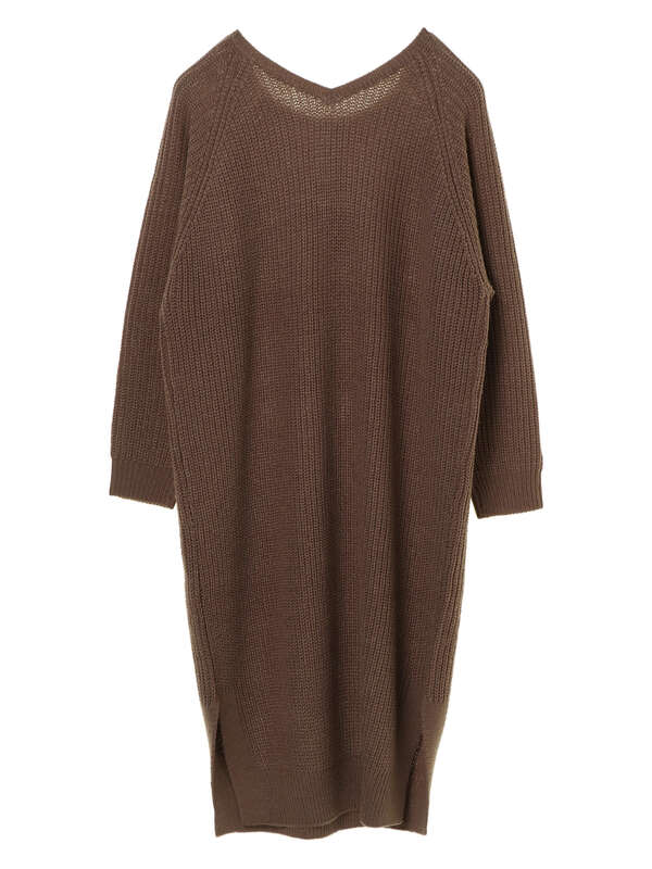 アウトレット 畦編みニットワンピース アイボリー ブラック ベージュ ダークベージュ Earth Music Ecology アースミュージックアンドエコロジー のレディースワンピース 1c97l2h0100 ファッション通販のstripe Club