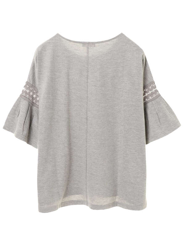 アウトレット 袖細レースtシャツプルオーバー オフホワイト 杢ライトグレー ブラック ライトブラウン Earth Music Ecology アースミュージックアンドエコロジー のレディースカットソー 1c96l1c1400 ファッション通販のstripe Club