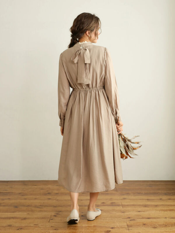 古着 バックリボンワンピース ベージュ テラコッタ グリーン Earth Music Ecology アースミュージックアンドエコロジー のレディースワンピース 1d93l0h00 ファッション通販のstripe Club