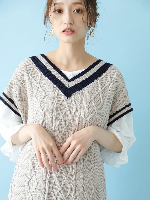 ライン入りケーブルニットベスト ベージュ ネイビー Earth Music Ecology アースミュージックアンドエコロジー のレディースニット セーター 1d93l2g00 ファッション通販のstripe Club ライン入りケーブルニットベスト ベージュ ネイビー Earth Music Ecology アースミュージックアンドエコロジー のレディースニット セーター 1d93l2g00 ファッション通販のstripe Club
