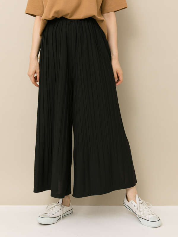 アウトレット カットプリーツスカーチョ ブラック ベージュ モカ マスタード ディープブルー ダークグリーン Earth Music Ecology アースミュージックアンドエコロジー のレディースパンツ 1c93l1f0330 ファッション通販のstripe Club