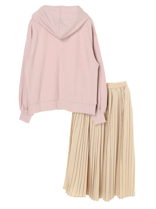 Set2点 裏毛パーカー プリーツスカート アイボリー ベージュ ラベンダー Earth Music Ecology アースミュージックアンドエコロジー のレディースワンピース 1d93l1h0440 ファッション通販のstripe Club