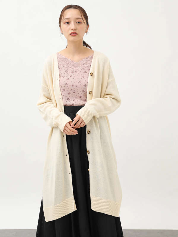 アウトレット ロングニットカーディガン アイボリー ブラック ベージュ モカ Earth Music Ecology アースミュージックアンドエコロジー のレディースカーディガン 1c93l2d0400 ファッション通販のstripe Club