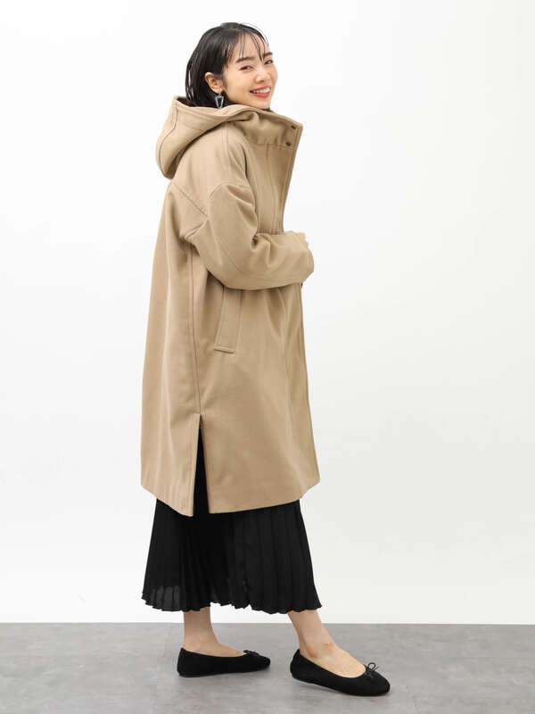 アウトレット きれいめダッフルコート 杢ライトグレー ベージュ ダークネイビー Earth Music Ecology アースミュージックアンドエコロジー のレディースコート 1c94l0z0600 ファッション通販のstripe Club