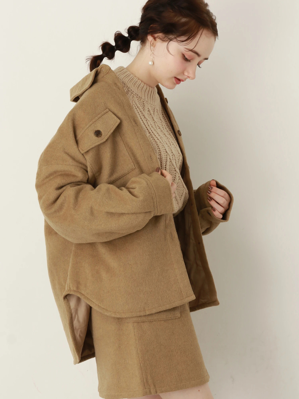 アウトレット 中綿シャツアウター ベージュ ブラウン サーモンピンク Earth Music Ecology アースミュージックアンドエコロジー のレディースブルゾン 1d94l0z0840 ファッション通販のstripe Club