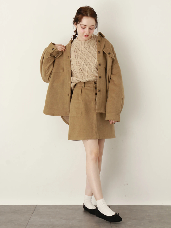 アウトレット 中綿シャツアウター ベージュ ブラウン サーモンピンク Earth Music Ecology アースミュージックアンドエコロジー のレディースブルゾン 1d94l0z0840 ファッション通販のstripe Club