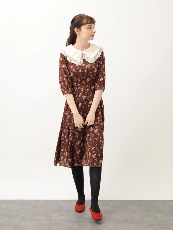 アウトレット Slp 襟付きレトロワンピース ブラック ベージュ ブラウン Earth Music Ecology アースミュージックアンドエコロジー のレディースワンピース 1p93l0h4000 ファッション通販のstripe Club