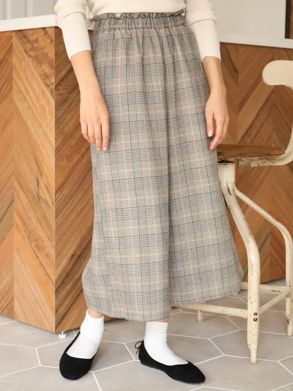 アウトレット あったか起毛スカーチョ ブラック ライトベージュ キャメル マスタード ネイビー ダークグリーン チェックブラウン チェックブラック Earth Music Ecology アースミュージックアンドエコロジー のレディースパンツ 1c97l0f0600 ファッション通販