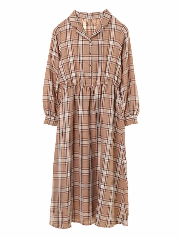 アウトレット 開襟チェックワンピース アイボリー ブラック ベージュ Earth Music Ecology アース ミュージックアンドエコロジー のレディースワンピース 1d94l0h00 ファッション通販のstripe Club