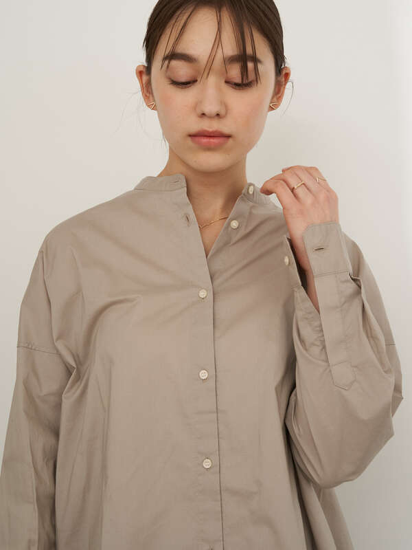 アウトレット オーガニックコットンシャツチュニック オフホワイト ベージュ ダークネイビー ストライプ ローズ ストライプアイボリー Earth Music Ecology アースミュージックアンドエコロジー のレディースチュニック 1c01l0g0140 ファッション通販のstripe