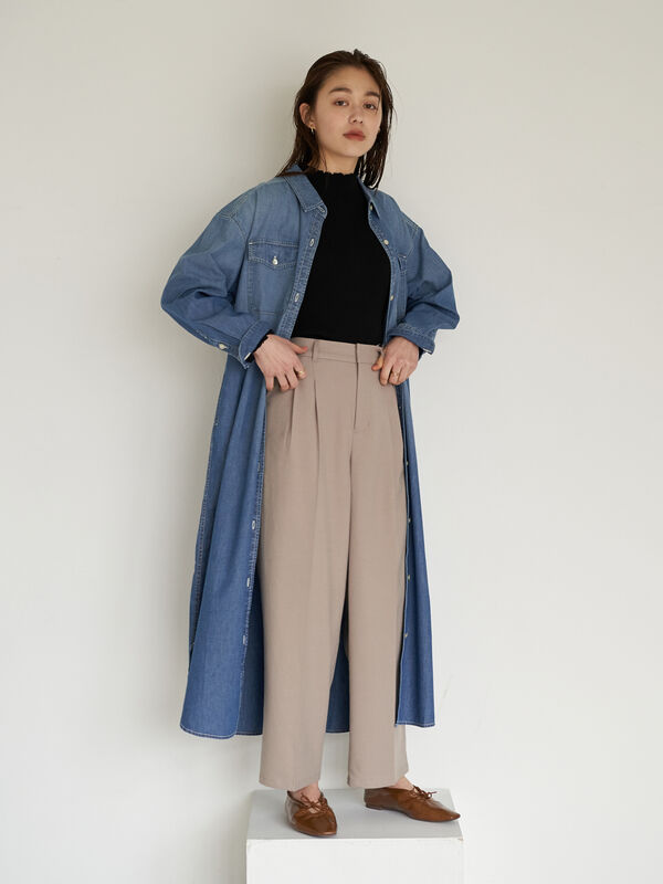 アウトレット Cotton Usaデニムシャツワンピース サックスブルー ミディアムインディゴ Earth Music Ecology アース ミュージックアンドエコロジー のレディースワンピース 1c01l0h00 ファッション通販のstripe Club