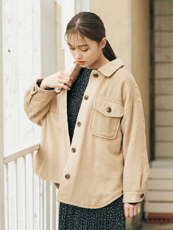 アウトレット 中綿cpoシャツアウター ベージュ カーキ ピンクベージュ Earth Music Ecology アースミュージックアンドエコロジー のレディースシャツ ブラウス 1b01l0a0530 ファッション通販のstripe Club