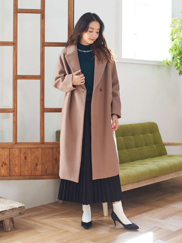 アウトレット 2ボタンチェスターコート モカ ピンクベージュ Earth Music Ecology アースミュージックアンドエコロジー のレディースコート 1b97l0z0240 ファッション通販のstripe Club
