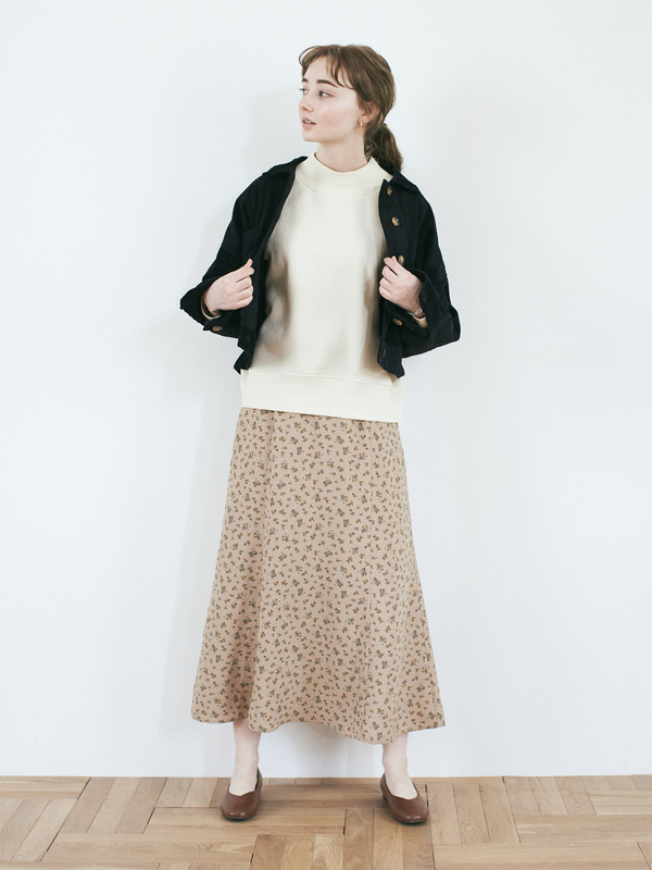 花柄セミフレアスカート ブラック ピンク ベージュ Earth Music Ecology アースミュージックアンドエコロジー のレディース スカート 1d01l0l0130 ファッション通販のstripe Club
