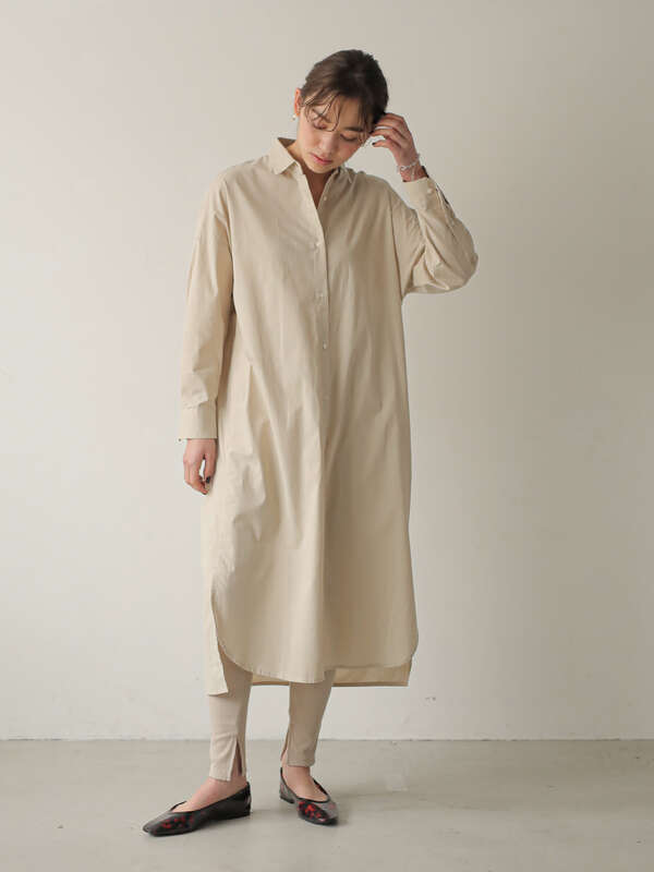 アウトレット 使える コットンシャツワンピース オフホワイト ベージュ ラベンダー ストライプ チェックベージュ チェックブラック Earth Music Ecology アースミュージックアンドエコロジー のレディースワンピース 1h01l0h0140 ファッション通販の