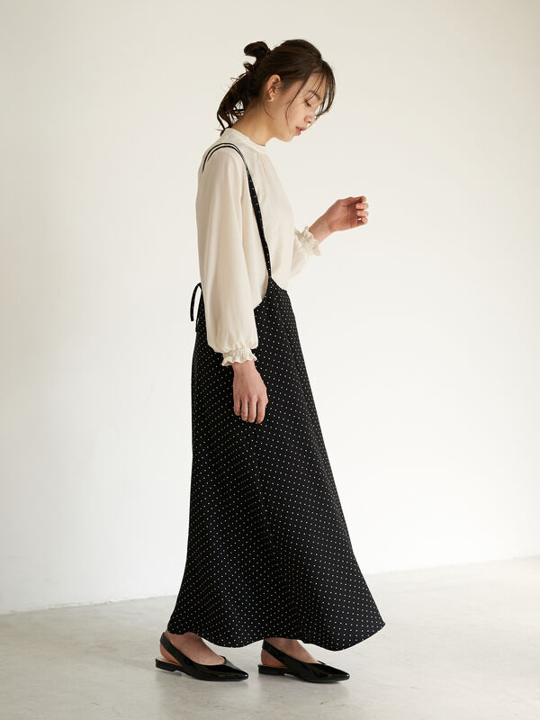 アウトレット Set2点キャミワンピース ボリュームブラウス ブラック ピンク ベージュ ドット Earth Music Ecology アースミュージックアンドエコロジー のレディースワンピース 1b01l0h0540 ファッション通販のstripe Club