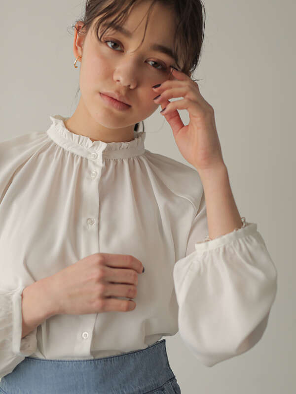 アウトレット 2wayスタンドフリルブラウス オフホワイト ベージュ ミント ラベンダー ドット フラワー Earth Music Ecology アースミュージックアンドエコロジー のレディースシャツ ブラウス 1b01l0a0900 ファッション通販のstripe Club