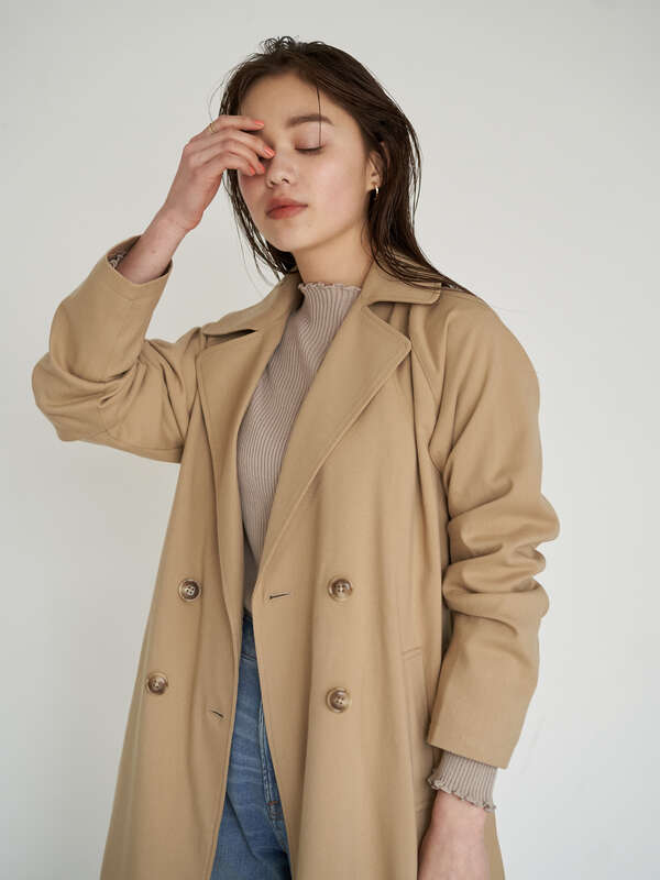 アウトレット 13 17 21号 バックプリーツトレンチコート ベージュ チェック Earth Music Ecology アースミュージックアンドエコロジー のレディースジャケット 1b01l0y0770 ファッション通販のstripe Club