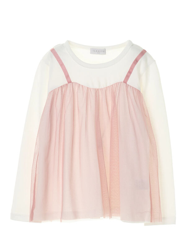 Kids レイヤード風ロングtシャツ オフホワイト ベージュ Earth Music Ecology アースミュージックアンドエコロジー のレディースカットソー 1p01k1c0300 ファッション通販のstripe Club