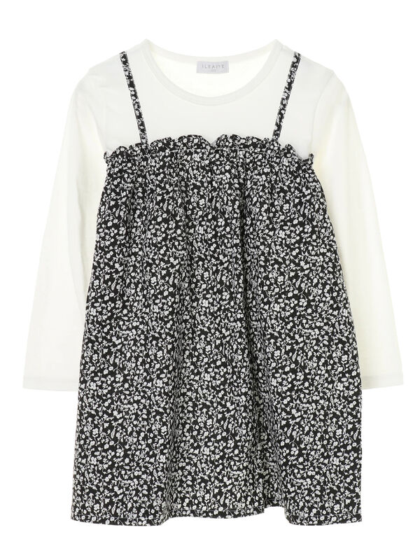 Kids レイヤード風長袖ワンピース ブラック モカ Earth Music Ecology アースミュージックアンドエコロジー のレディースワンピース 1p01k0h0210 ファッション通販のstripe Club