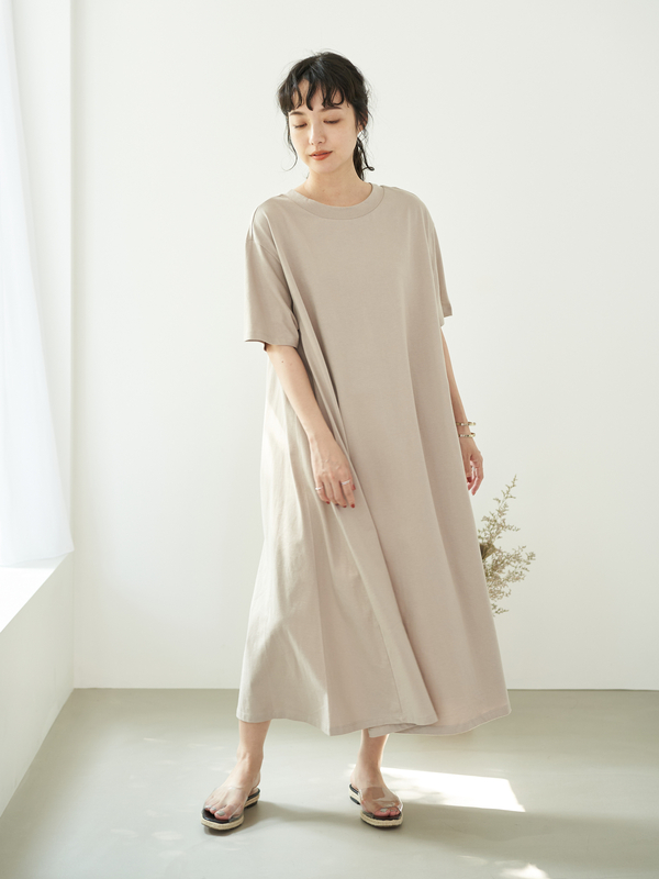 8colオーガニックコットンフレアワンピース ブラック ベージュ ブラウン カーキ サックスブルー ネイビー ラベンダー ダークグリーン Earth Music Ecology アースミュージックアンドエコロジー のレディースワンピース 1c06l1h00 ファッション通販のstripe Club