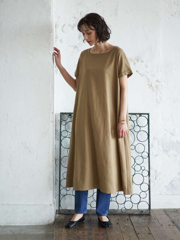 アウトレット ヒンヤリネンaラインワンピース ブラック ベージュ グリーン ラベンダー Earth Music Ecology アースミュージックアンドエコロジー のレディースワンピース 1c02l0h0300 ファッション通販のstripe Club