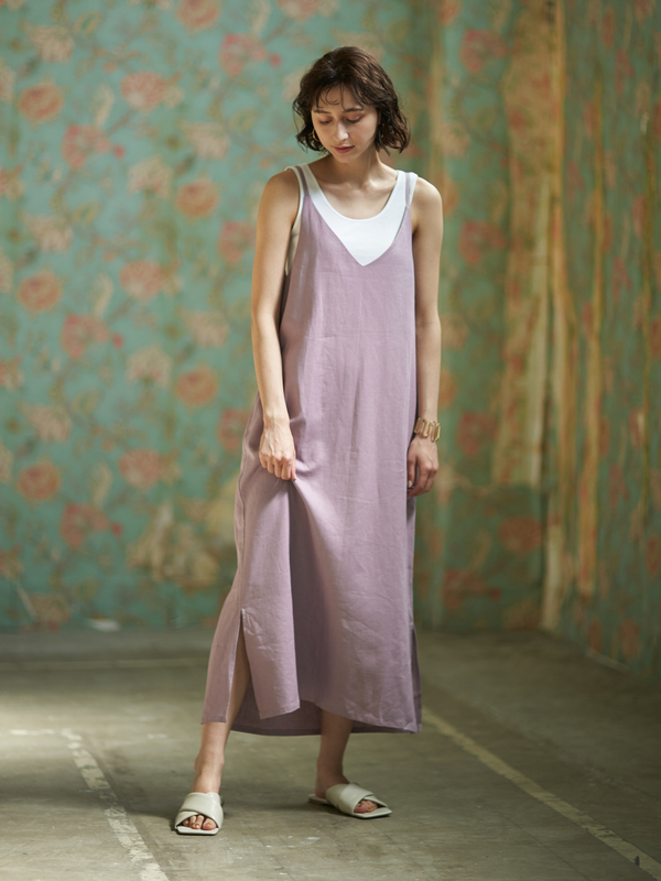 アウトレット ヒンヤリネンキャミワンピース ブラック ベージュ グリーン ラベンダー Earth Music Ecology アース ミュージックアンドエコロジー のレディースワンピース 1c02l0h0500 ファッション通販のstripe Club