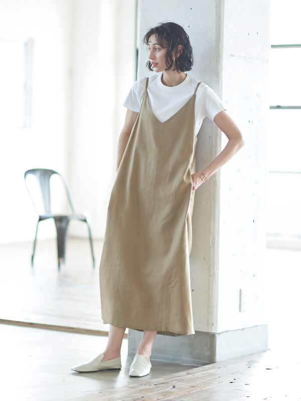 アウトレット ヒンヤリネンキャミワンピース ブラック ベージュ グリーン ラベンダー Earth Music Ecology アース ミュージックアンドエコロジー のレディースワンピース 1c02l0h0500 ファッション通販のstripe Club