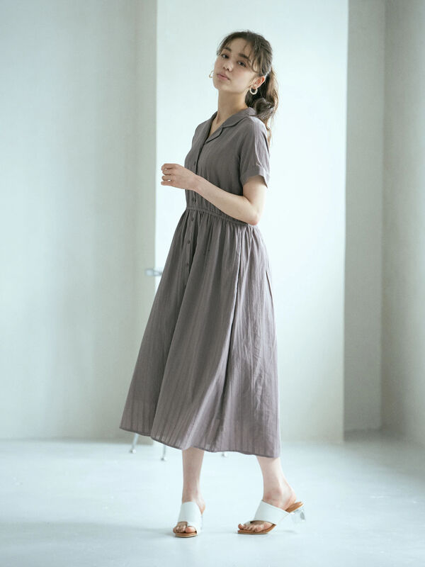 アウトレット 古着 ドビー開襟ワンピース ピンク モカ ミント Earth Music Ecology アースミュージックアンドエコロジー のレディースワンピース 1b02l0h0300 ファッション通販のstripe Club