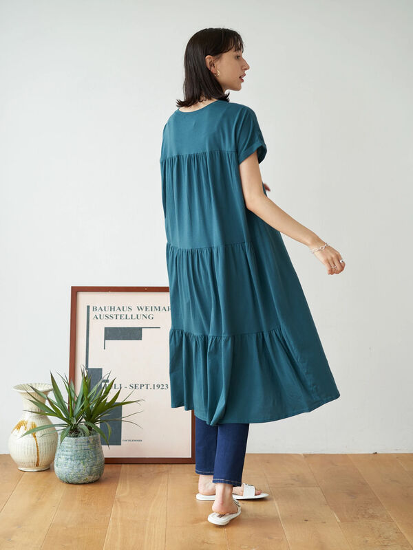 バックティアードワンピース ブラック ピンク モカ ブルーグリーン Earth Music Ecology アース ミュージックアンドエコロジー のレディースワンピース 1c06l1h0600 ファッション通販のstripe Club