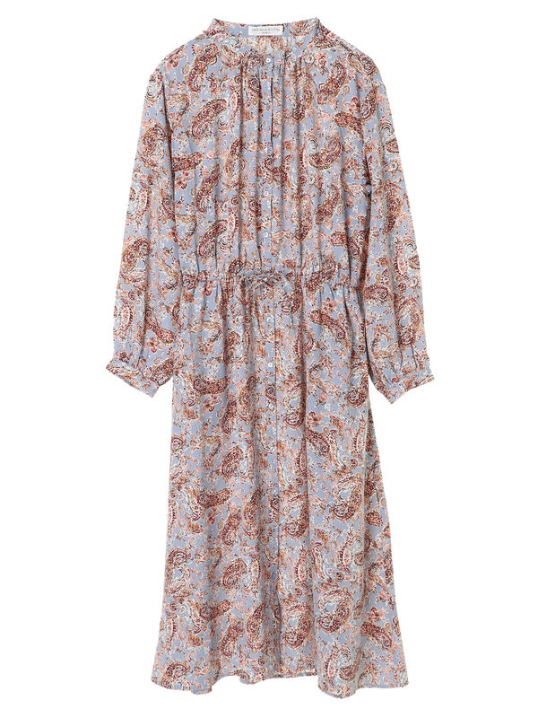 アウトレット Slv ペイズリー柄前開キワンピース オフホワイト ブルー Earth Music Ecology アースミュージックアンドエコロジー のレディースワンピース 1p02l0h1400 ファッション通販のstripe Club