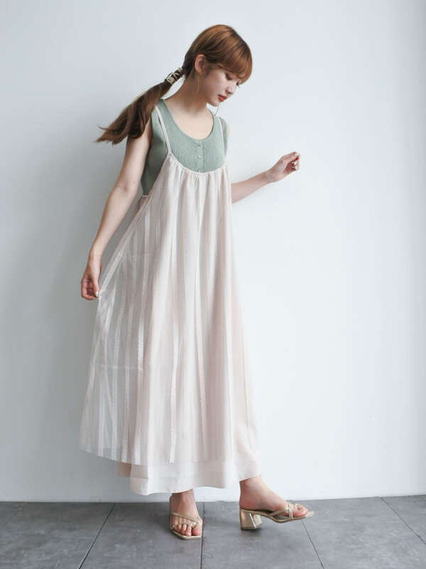 リバーシブルキャミワンピース ライトベージュ ミント サックスブルー ラベンダー Earth Music Ecology アース ミュージックアンドエコロジー のレディースワンピース 1b06l0h0900 ファッション通販のstripe Club