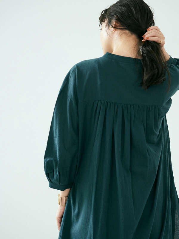 アウトレット 古着 バンドカラースリットワンピース アイボリー グレーベージュ ブルーグリーン サックスブルー ストライプ ストライプアイボリー Earth Music Ecology アースミュージックアンドエコロジー のレディースワンピース 1c03l0h0230