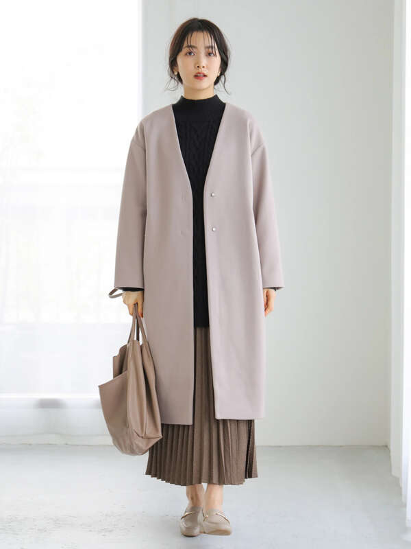 アウトレット 古着 Vネックコート 杢グレー ブラック ベージュ ブルー Earth Music Ecology アースミュージックアンドエコロジー のレディースコート 1b07l0z00 ファッション通販のstripe Club