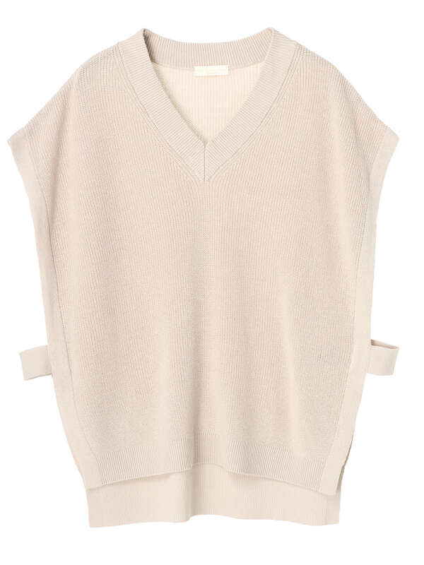 アウトレット オーガニックコットン畦ニットベスト ショート ブラック ライトベージュ ライトブラウン サックスブルー Earth Music Ecology アースミュージックアンドエコロジー のレディースベスト 1c03l2x0400 ファッション通販のstripe Club