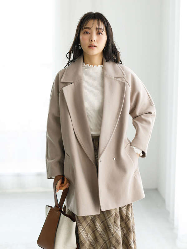 アウトレット ミドル丈コート 杢グレー ベージュ Earth Music Ecology アースミュージックアンドエコロジー のレディースコート 1b07l0z0800 ファッション通販のstripe Club