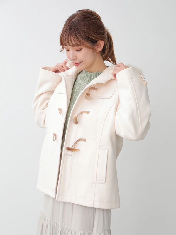 アウトレット ショートダッフルコート アイボリー 杢グレー ピンク ミント ネイビー Earth Music Ecology アース ミュージックアンドエコロジー のレディースコート 1b07l0z1100 ファッション通販のstripe Club