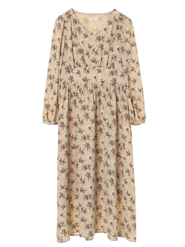 アウトレット ｗｅｂ限定大きな 小さなサイズ エンパイアフラワーワンピース ベージュ ブラウン ピンクベージュ Earth Music Ecology アースミュージックアンドエコロジー のレディースワンピース 1b04l0h0360 ファッション通販のstripe Club