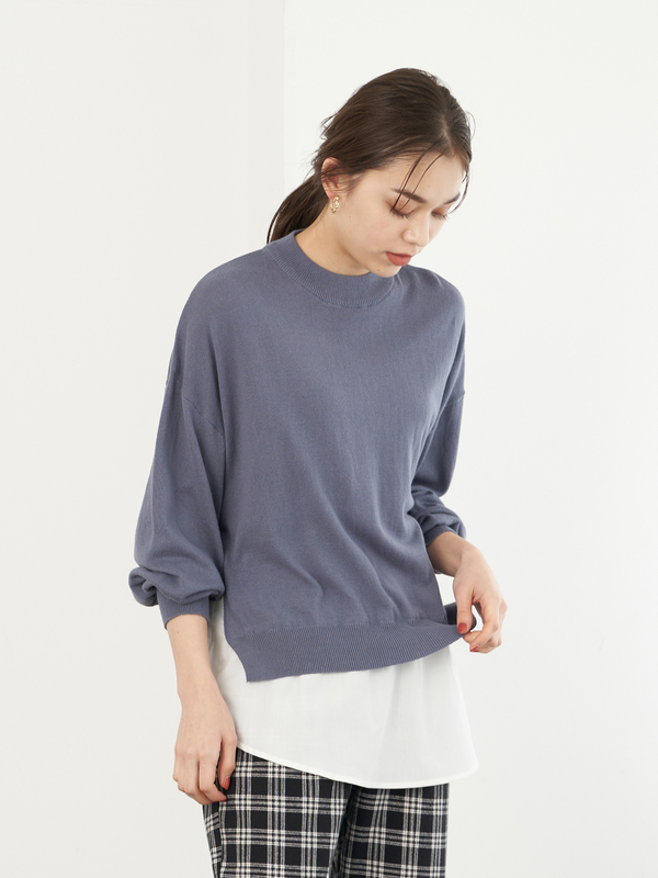 アウトレット 古着 オーガニックコットンドッキングプルオーバー ライトベージュ モカ テラコッタ イエロー ブルー ネイビー Earth Music Ecology アースミュージックアンドエコロジー のレディースニット セーター 1c04l2c1300 ファッション通販のstripe