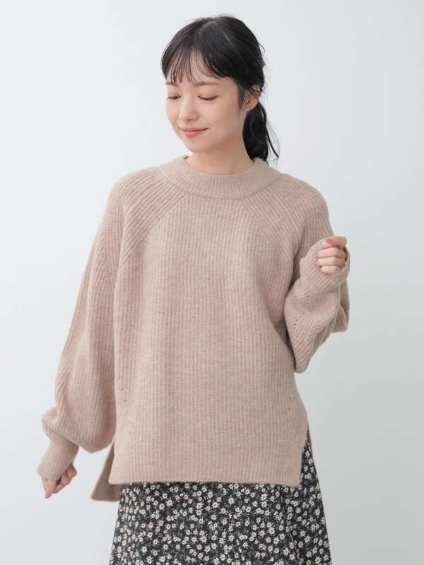 アウトレット ふわふわニットプルオーバー グレー ベージュ モカ グリーン パープル エクリュ Earth Music Ecology アース ミュージックアンドエコロジー のレディースニット セーター 1c07l2c1000 ファッション通販のstripe Club