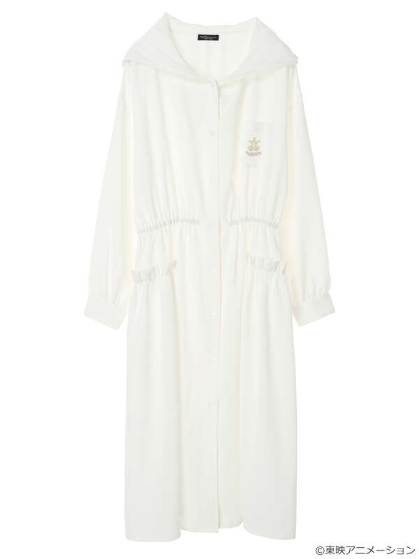 予備生産分 おジャ魔女どれみ フーディーロングガウン ホワイト ピンク オレンジ イエロー ブルー パープル Earth Music Ecology アースミュージックアンドエコロジー のレディースカーディガン 1f04l0d0150 ファッション通販のstripe Club