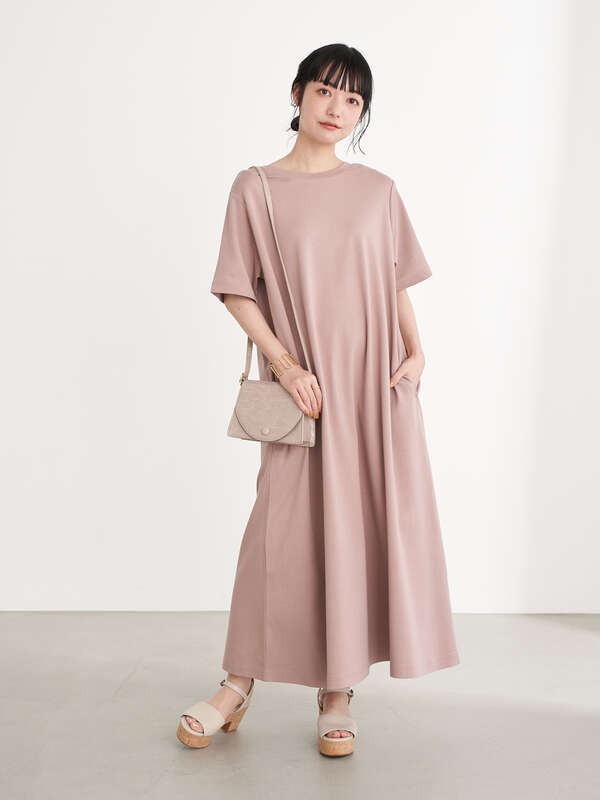 スムースaラインワンピース チャコールグレー ピンク グレーベージュ ミント Earth Music Ecology アースミュージックアンドエコロジー のレディースワンピース 1c12l1h0100 ファッション通販のstripe Club