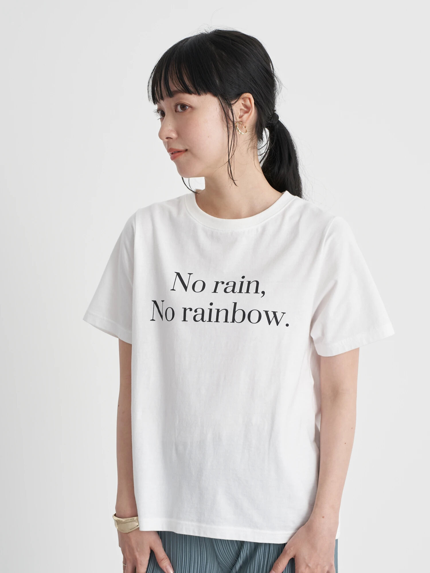 No Rain No Rainbow women's graphic tee - black