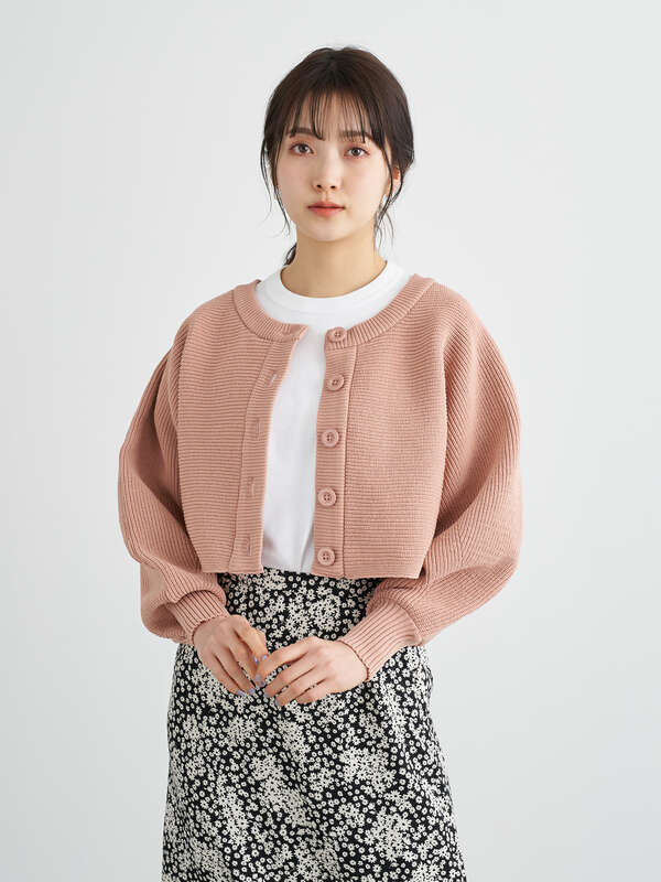 ニットショートカーディガン ピンク ベージュ モカ イエロー Earth Music Ecology アース ミュージックアンドエコロジー のレディースカーディガン 1d11l2d00 ファッション通販のstripe Club