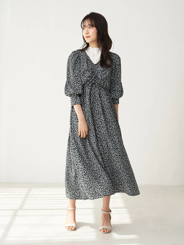 アウトレット 古着 フロントシャーリングワンピース ブラック オレンジ サックスブルー Earth Music Ecology アース ミュージックアンドエコロジー のレディースワンピース 1d12l0h0100 ファッション通販のstripe Club