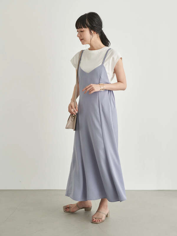 Set2点マーメイドキャミワンピース インナー ベージュ モカ サックスブルー Earth Music Ecology アースミュージックアンドエコロジー のレディースワンピース 1b12l0h0240 ファッション通販のstripe Club